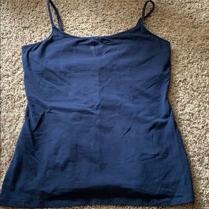 Navy blue shelf bra cami